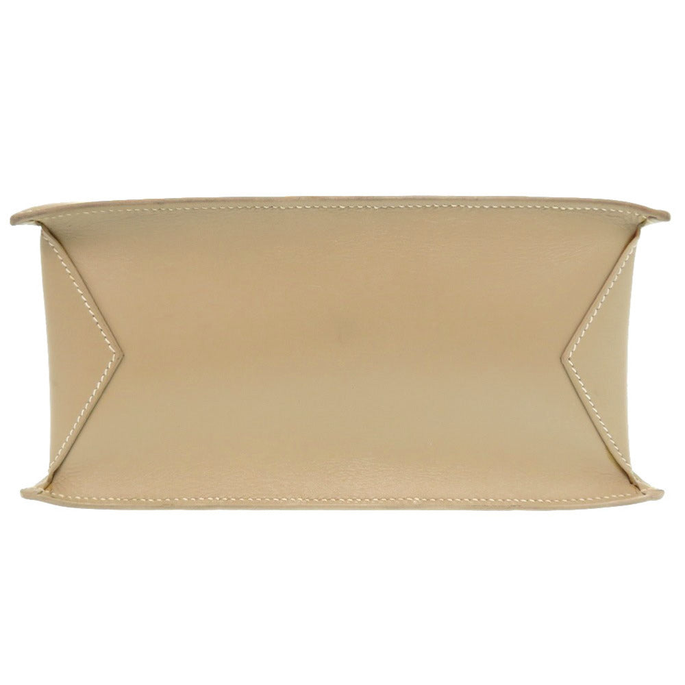 HERMES Tote Bag Box calf, chevre beige Lucy MM Women Used Authentic