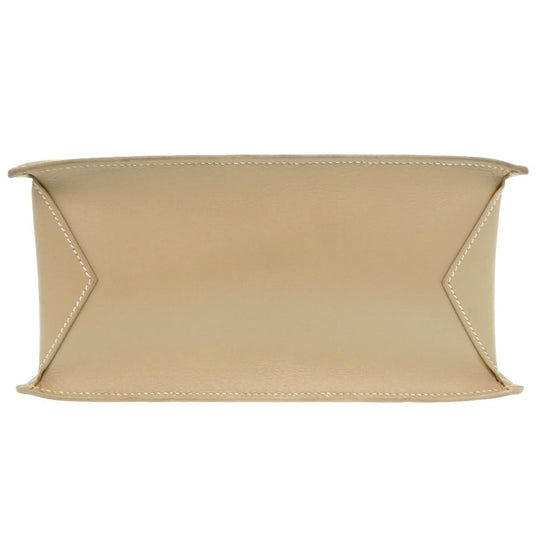 HERMES Tote Bag Box calf, chevre beige Lucy MM Women Used Authentic