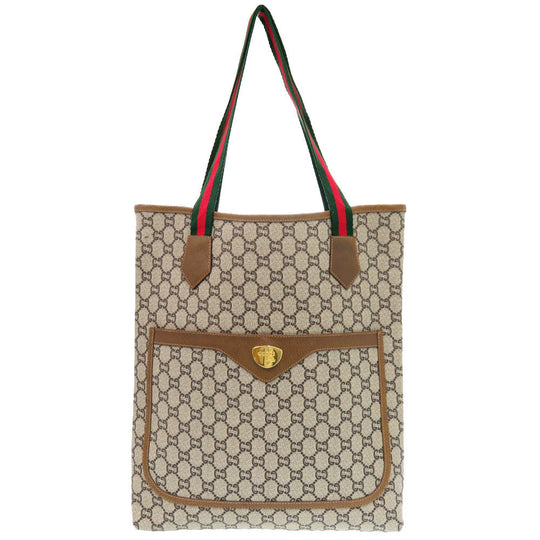 GUCCI Tote Bag PVC beige gucci plus mens Used Authentic