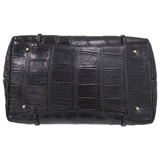 Kitamura Tote Bag Matt Croco black Matte Crocodile Tote Bag Women Used Authentic