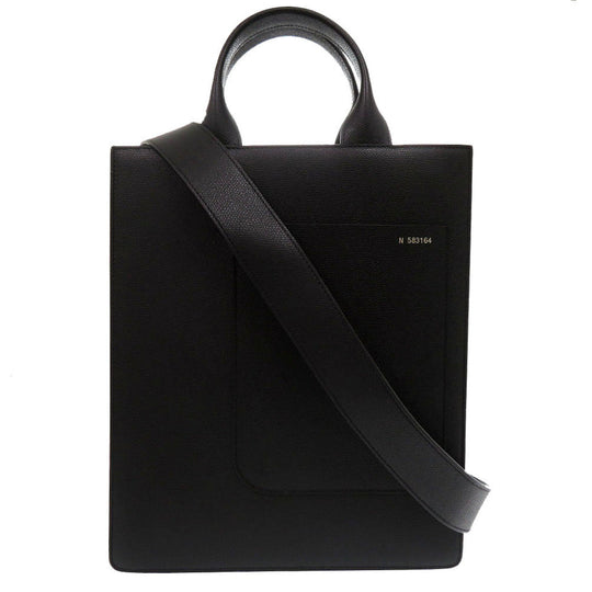 Valextra Tote Bag V5X44-028 leather black Voxy Tote SM