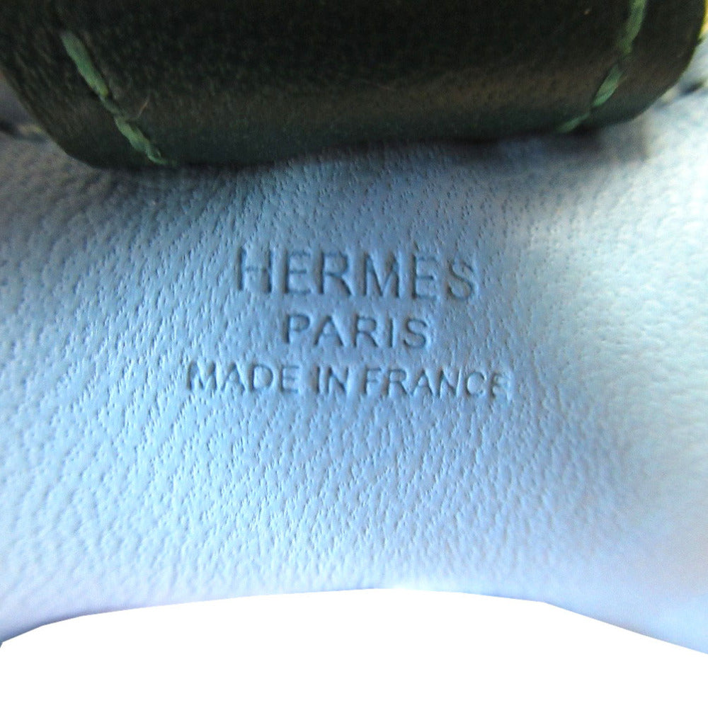 HERMES key ring leather Celeste Rodeo PM charm Women Used Authentic