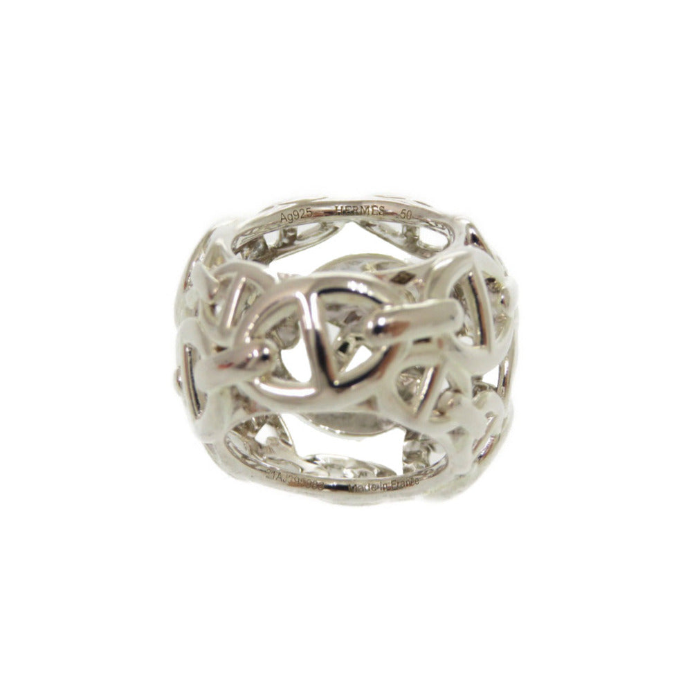 HERMES Ring Silver925 Silver Chene Dunkle Enchaine TGM Women 50 Used Authentic
