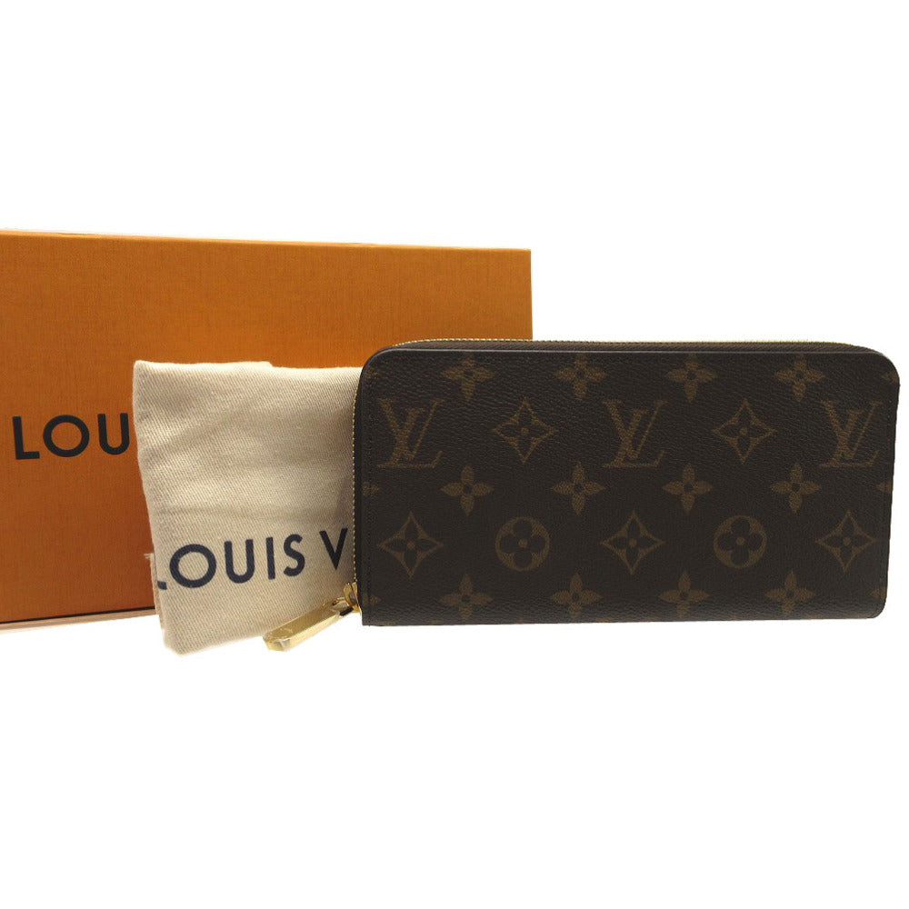 LOUIS VUITTON Long Wallet Purse M42616 Monogram canvas Brown Zip Around Monogram Zippy wallet Women Used Authentic