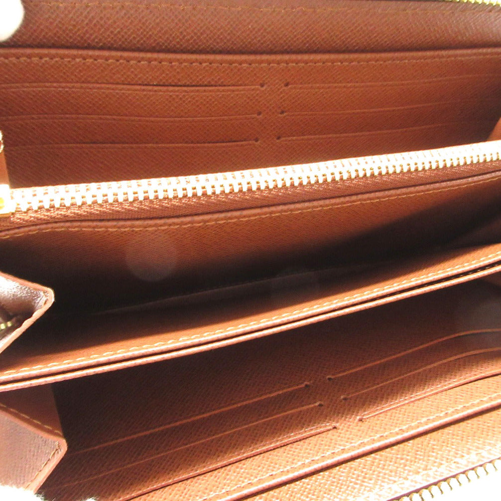 LOUIS VUITTON Long Wallet Purse M42616 Monogram canvas Brown Zip Around Monogram Zippy wallet Women Used Authentic