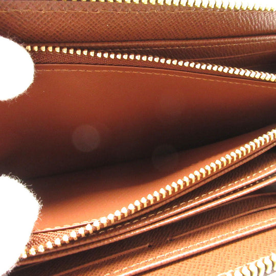 LOUIS VUITTON Long Wallet Purse M42616 Monogram canvas Brown Zip Around Monogram Zippy wallet Women Used Authentic
