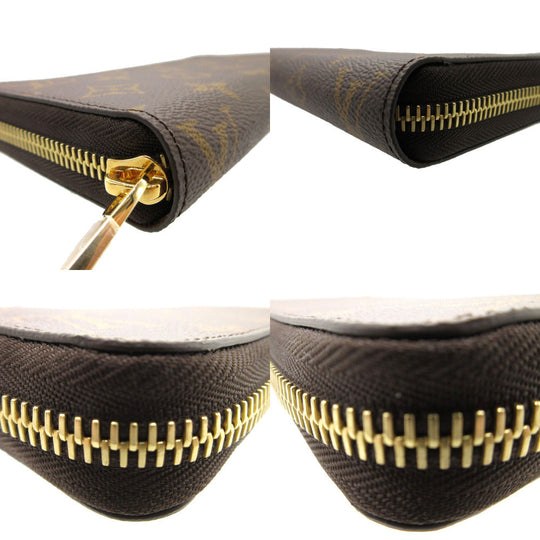 LOUIS VUITTON Long Wallet Purse M42616 Monogram canvas Brown Zip Around Monogram Zippy wallet Women Used Authentic