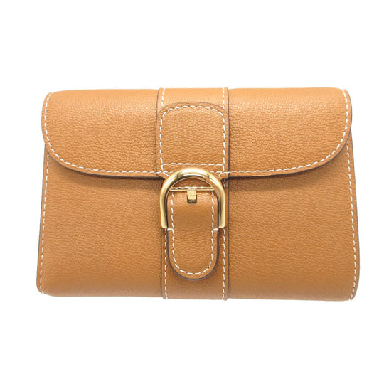 DELVAUX Tri-fold wallet AB0493AAUO leather Brown Brillon Women Used Authentic