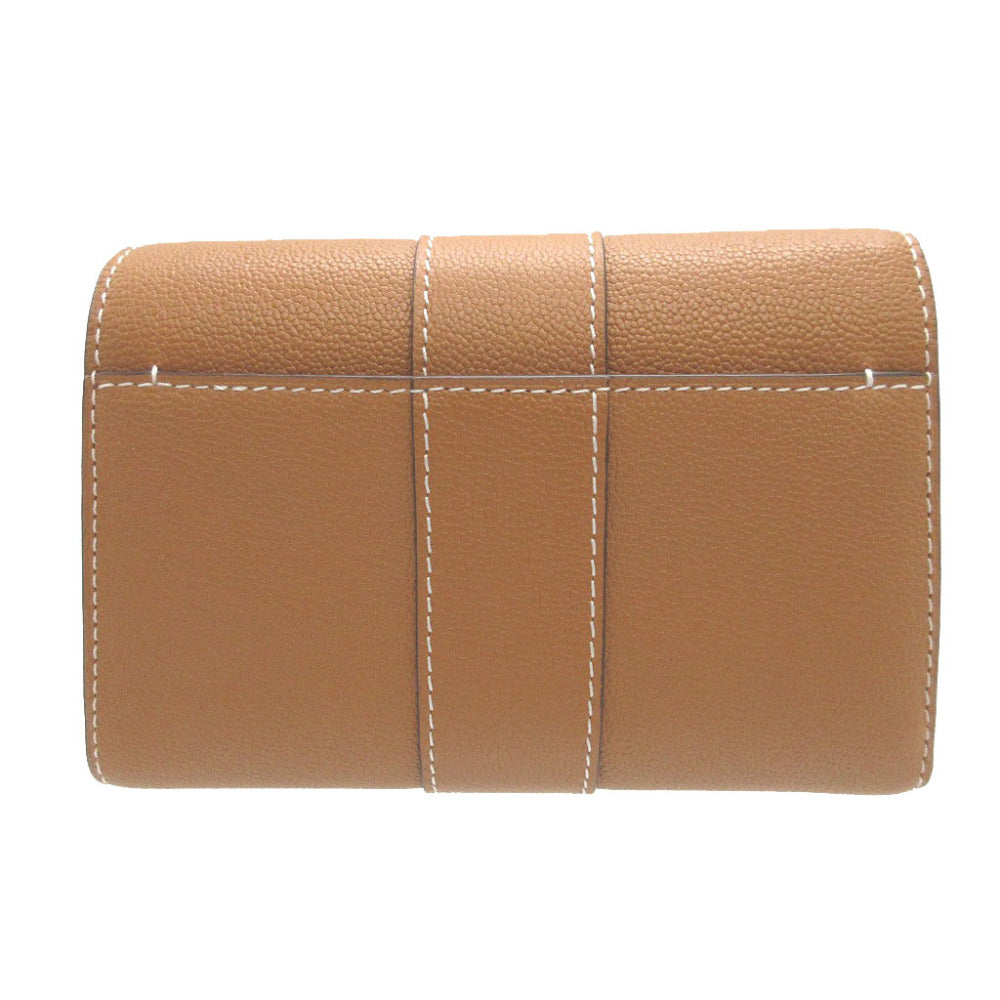 DELVAUX Tri-fold wallet AB0493AAUO leather Brown Brillon Women Used Authentic