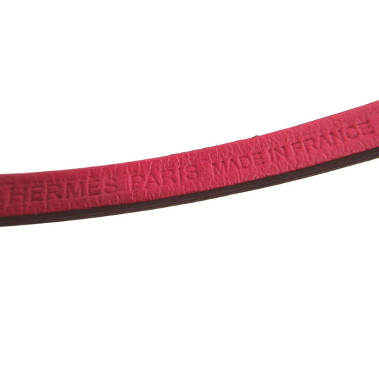 HERMES key ring Vaux Swift Rose mexico Carre Nano Charm Women Used Authentic