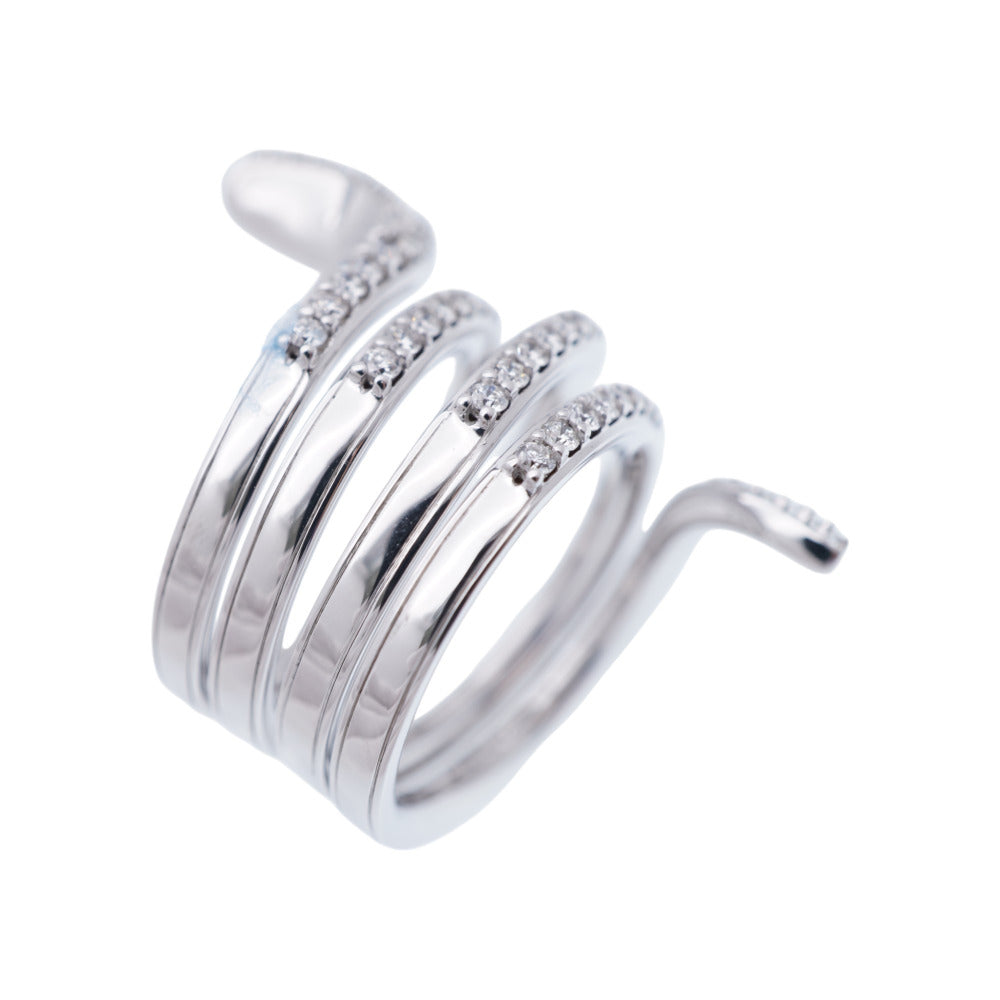 Damiani Ring K18 White Gold, Diamond clear Eden Women 1 Used Authentic