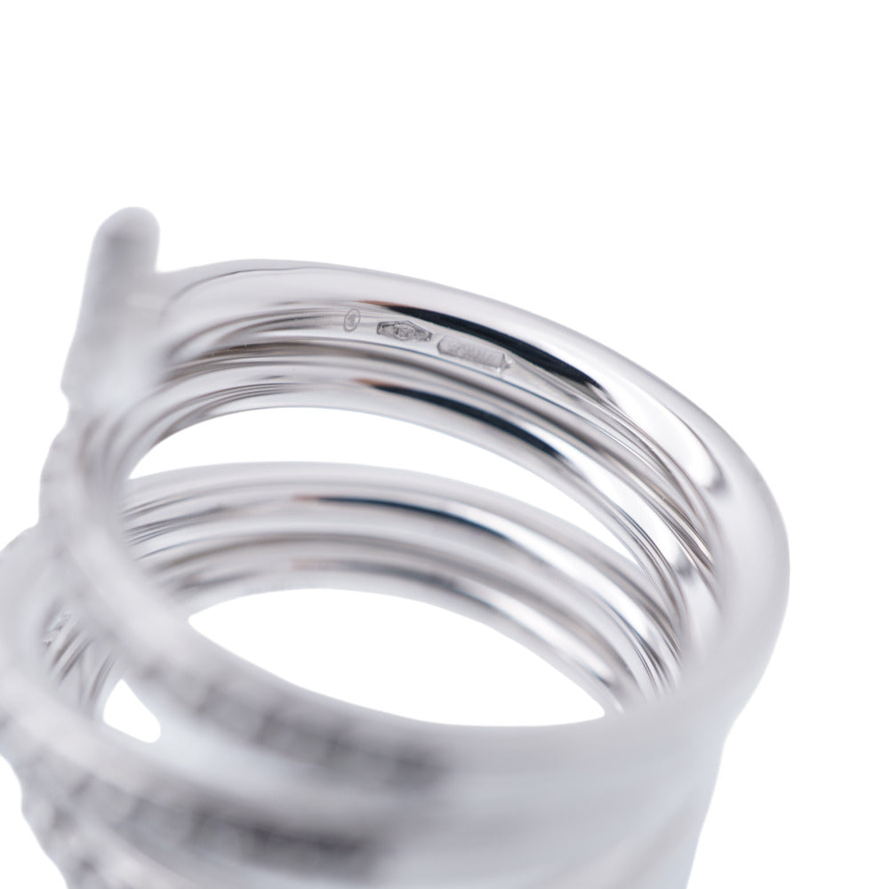 Damiani Ring K18 White Gold, Diamond clear Eden Women 1 Used Authentic
