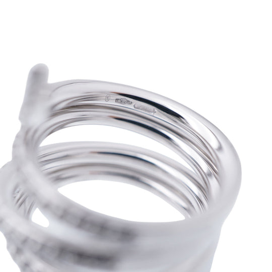 Damiani Ring K18 White Gold, Diamond clear Eden Women 1 Used Authentic