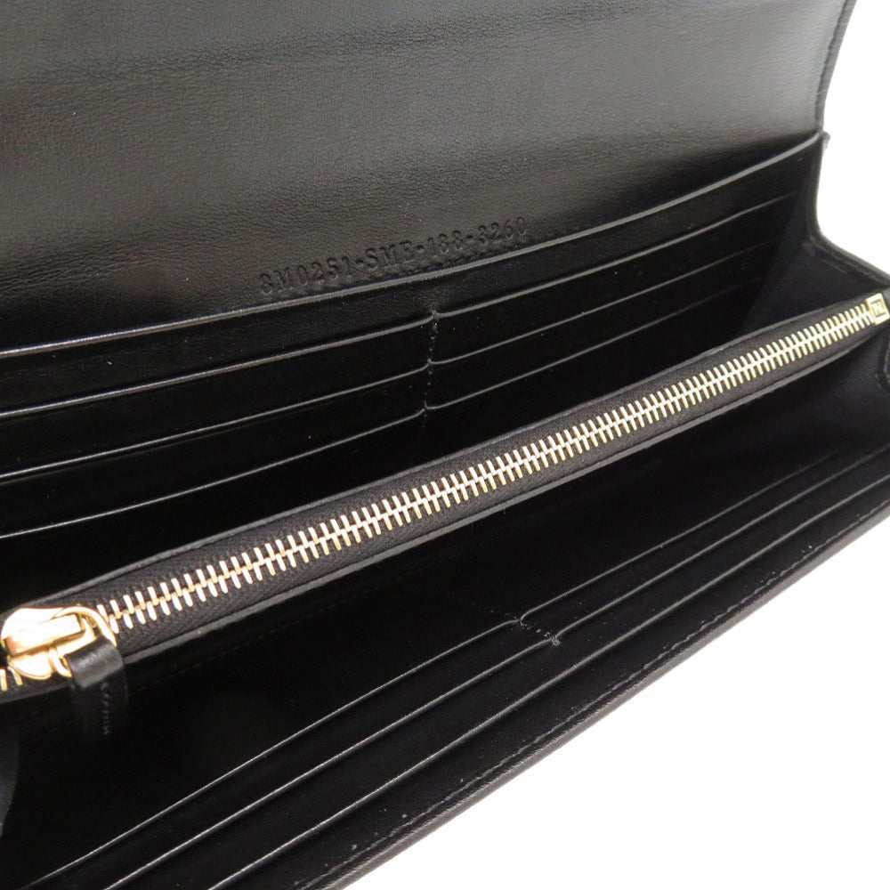 FENDI Long Wallet Purse 8M2051 leather black By The Way Continental Women Used Authentic