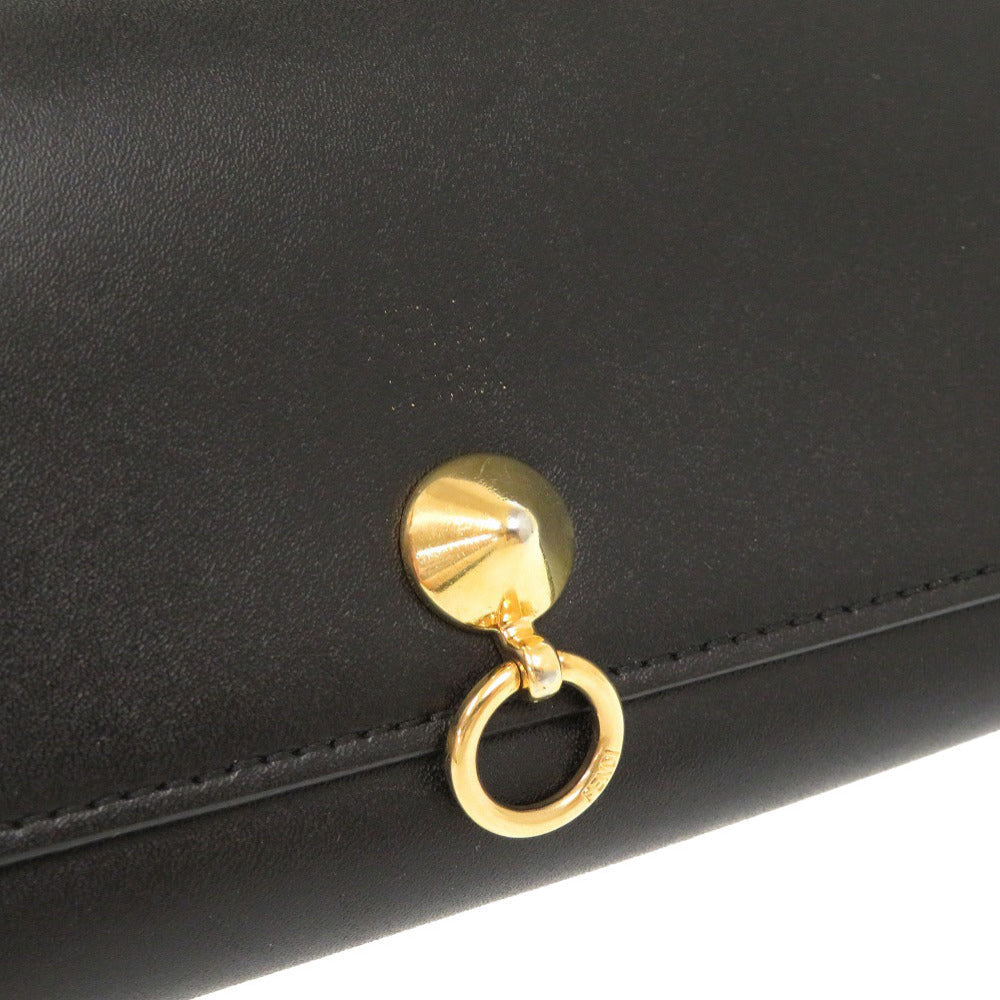 FENDI Long Wallet Purse 8M2051 leather black By The Way Continental Women Used Authentic