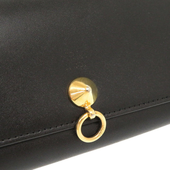 FENDI Long Wallet Purse 8M2051 leather black By The Way Continental Women Used Authentic