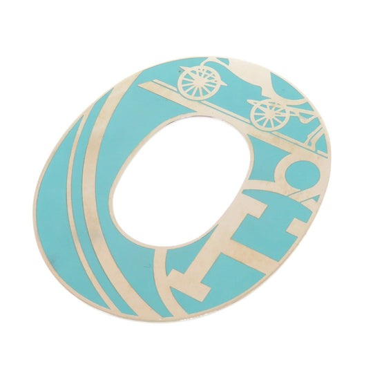 HERMES Necklace Gold Plated Turquoise Ism Carriage Women Used Authentic