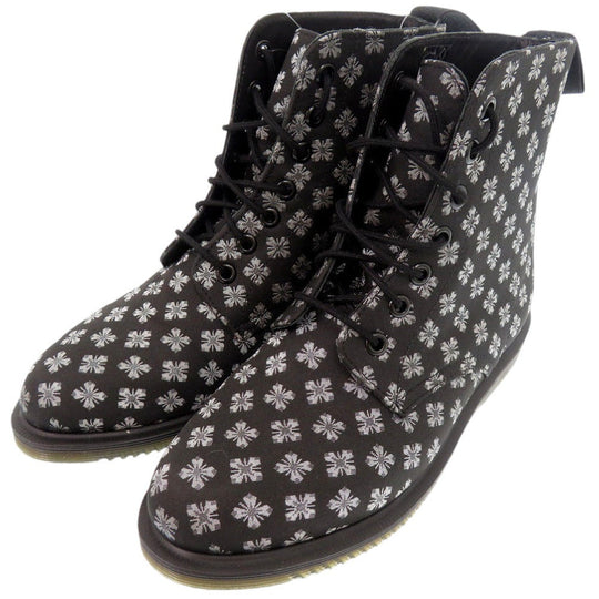 Dr.Martens boots canvas black Dr. Martens KATHLEEN 7-hole all-over print boots 9.1" Women 23 Used Authentic