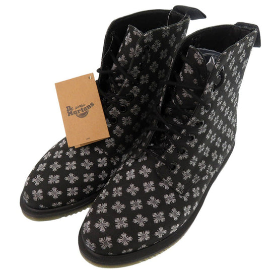 Dr.Martens boots canvas black Dr. Martens KATHLEEN 7-hole all-over print boots 9.1" Women 23 Used Authentic
