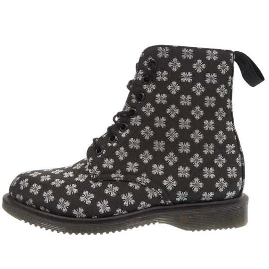 Dr.Martens boots canvas black Dr. Martens KATHLEEN 7-hole all-over print boots 9.1" Women 23 Used Authentic