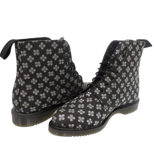 Dr.Martens boots canvas black Dr. Martens KATHLEEN 7-hole all-over print boots 9.1" Women 23 Used Authentic