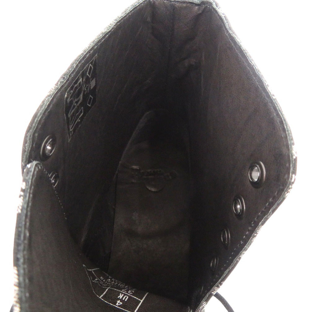 Dr.Martens boots canvas black Dr. Martens KATHLEEN 7-hole all-over print boots 9.1" Women 23 Used Authentic