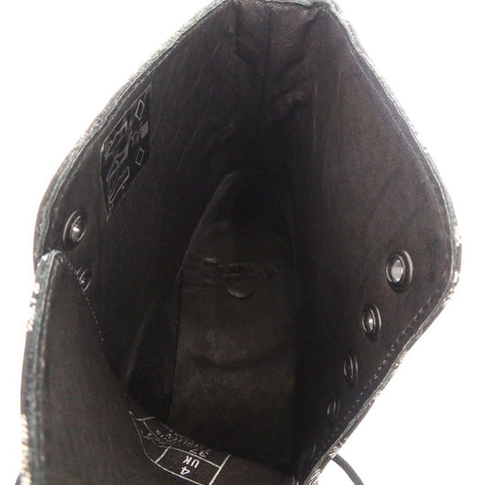Dr.Martens boots canvas black Dr. Martens KATHLEEN 7-hole all-over print boots 9.1" Women 23 Used Authentic