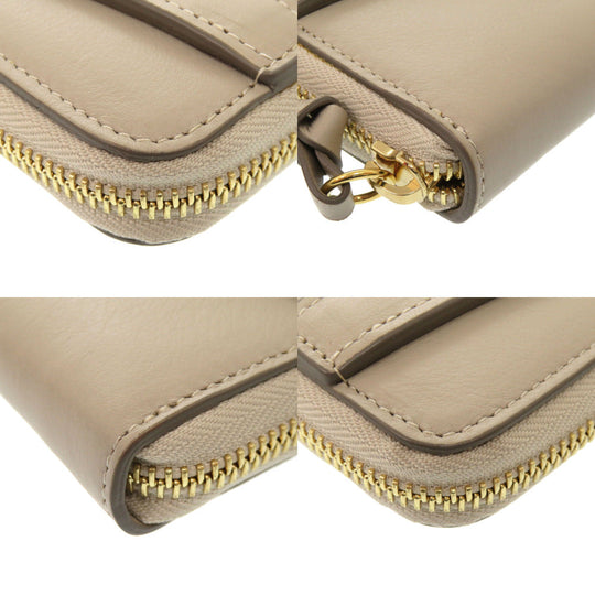 Chloe Long Wallet Purse leather beige Women Used Authentic