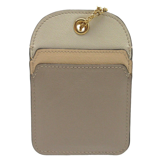 Chloe Card Case leather beige WALDEN Women Used Authentic