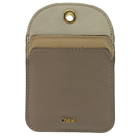 Chloe Card Case leather beige WALDEN Women Used Authentic
