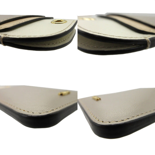 Chloe Card Case leather beige WALDEN Women Used Authentic