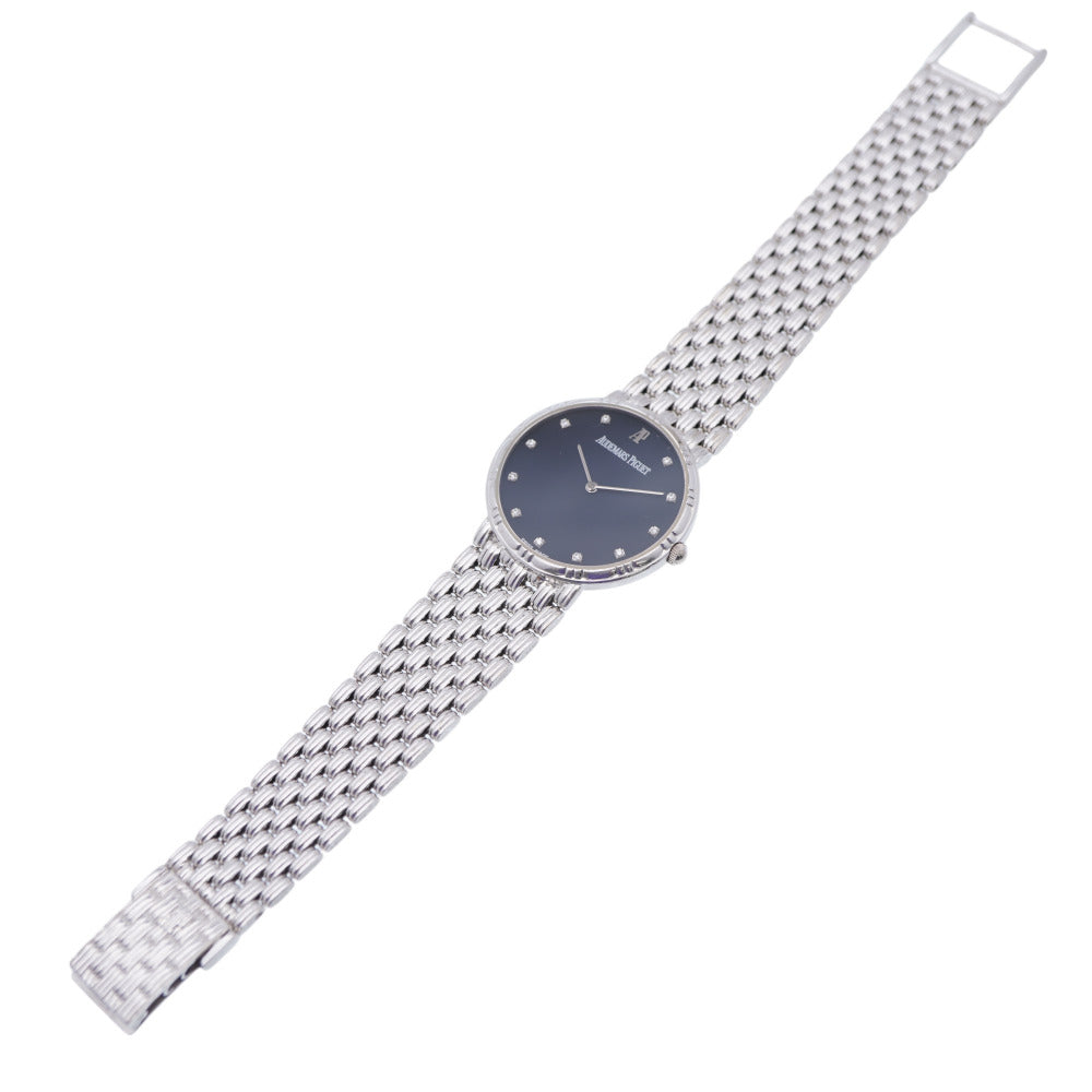 AUDEMARS PIGUET Watches Hand Winding K18 White Gold, Diamond black Hand Winding 11P Diamonds, Solid Gold black dial mens Used Authentic
