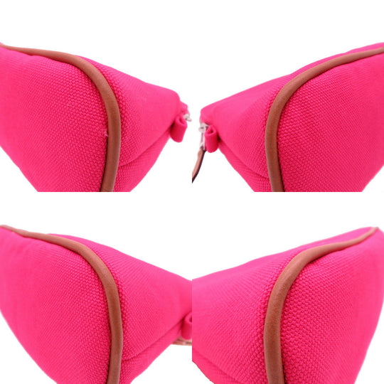 HERMES Pouch Cotton canvas pink Bored pouch 20 Women Used Authentic