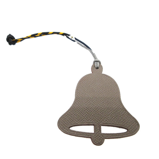 HERMES key ring Epsom , Taurillon Clemence Orange Bag charm bell Petit Ash Women Used Authentic