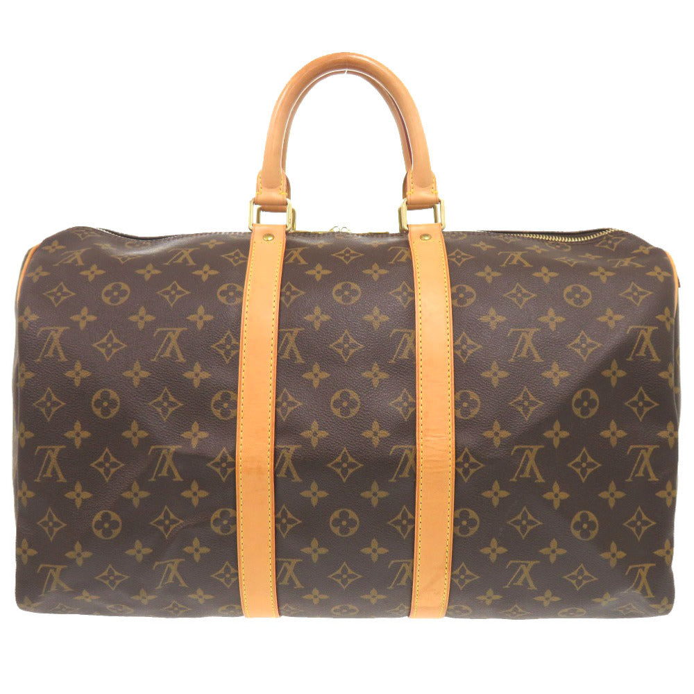 LOUIS VUITTON Boston Duffel bag M41428 Monogram canvas Brown Monogram Keepall 45 mens Used Authentic