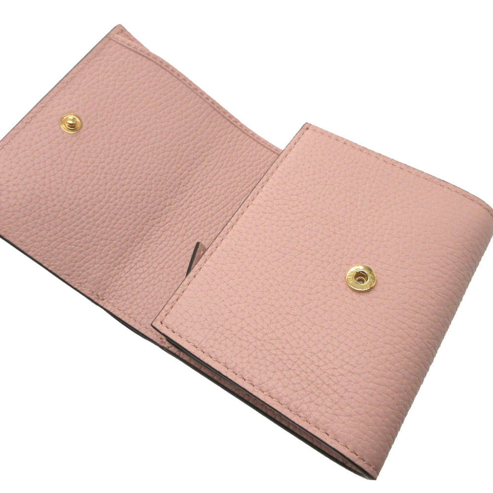 GUCCI Bifold Wallet 745981 leather pink Compact wallet Horsebit Women Used Authentic