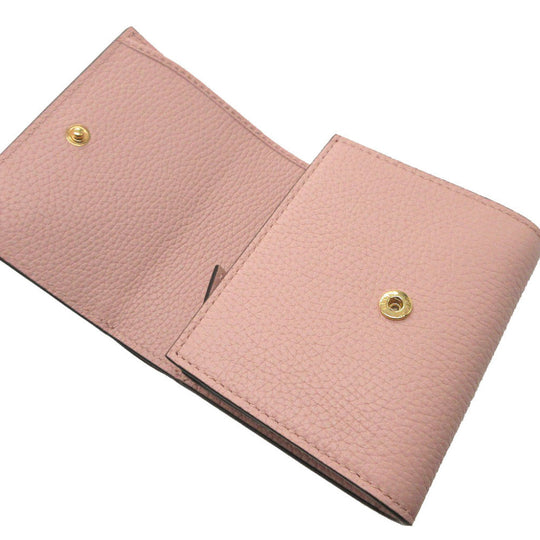 GUCCI Bifold Wallet 745981 leather pink Compact wallet Horsebit Women Used Authentic