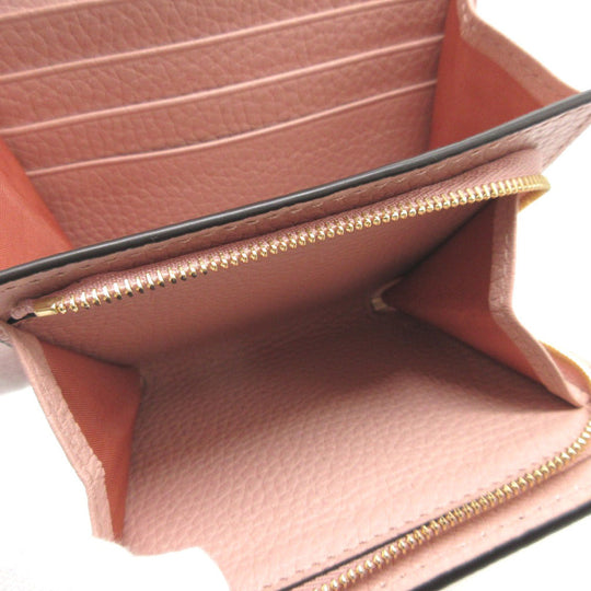 GUCCI Bifold Wallet 745981 leather pink Compact wallet Horsebit Women Used Authentic