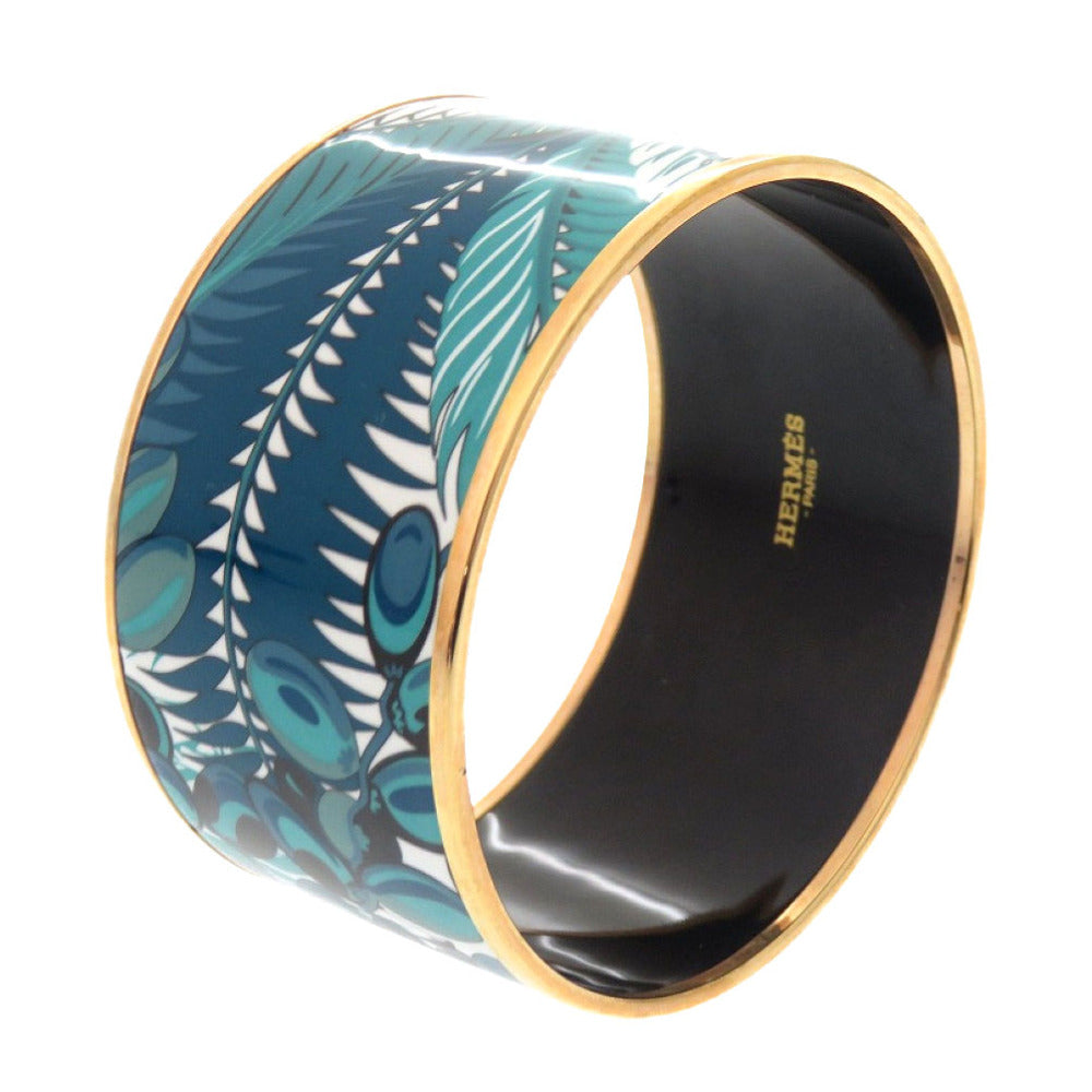 HERMES Bangle metal green Seven-packed baked goods Emile TGM Women Used Authentic