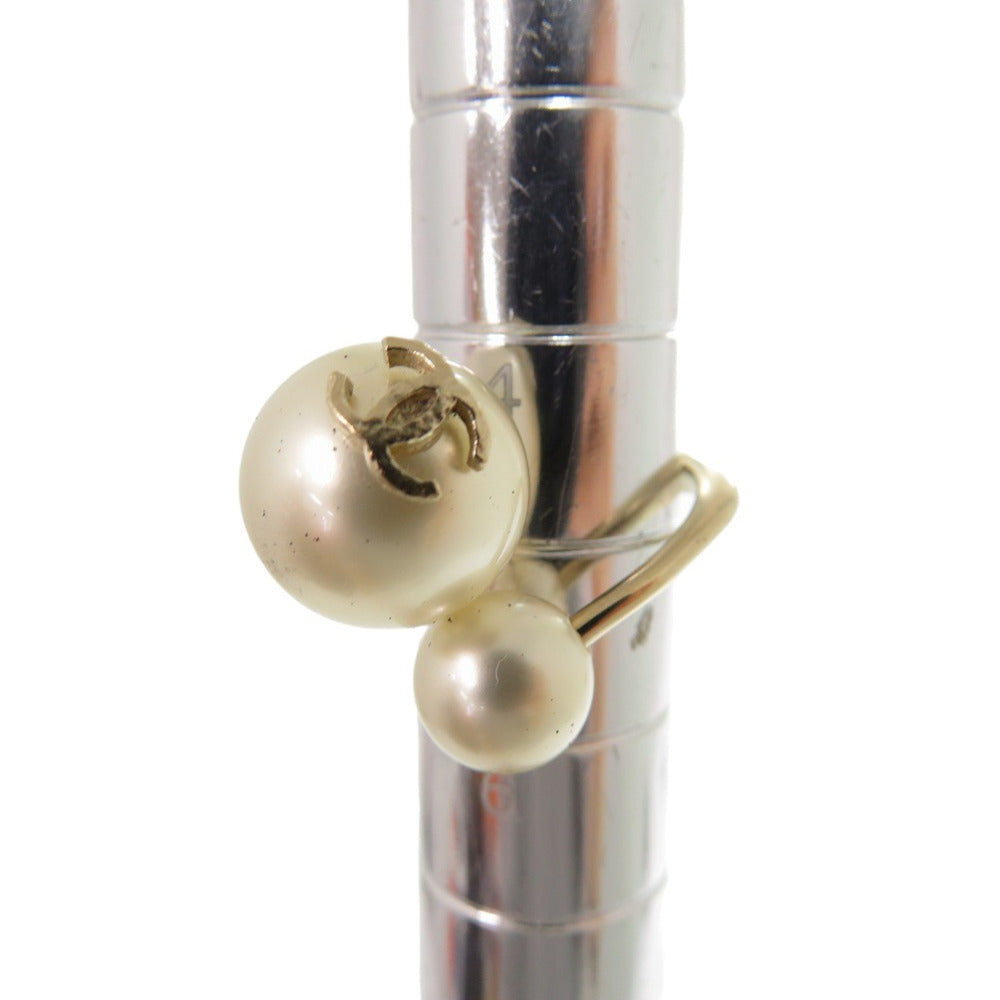 CHANEL Ring Metal, Faux Pearl gold COCO Mark Women Used Authentic