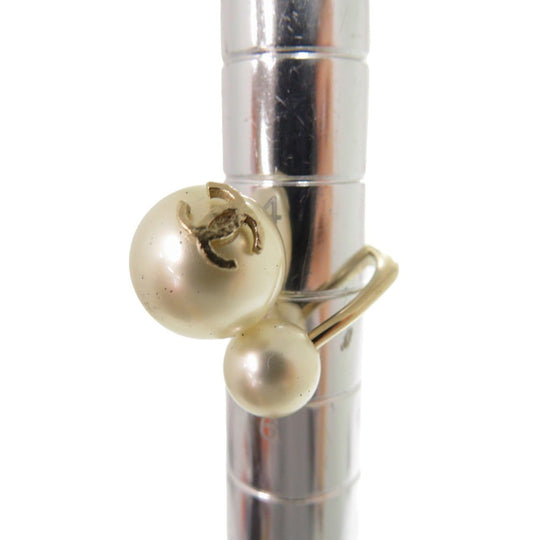 CHANEL Ring Metal, Faux Pearl gold COCO Mark Women Used Authentic