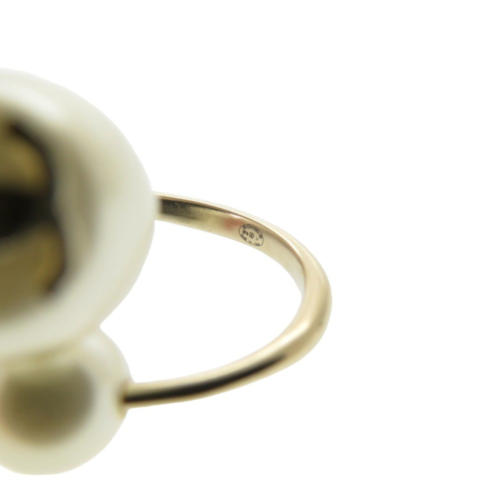 CHANEL Ring Metal, Faux Pearl gold COCO Mark Women Used Authentic