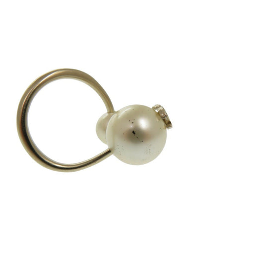 CHANEL Ring Metal, Faux Pearl gold COCO Mark Women Used Authentic
