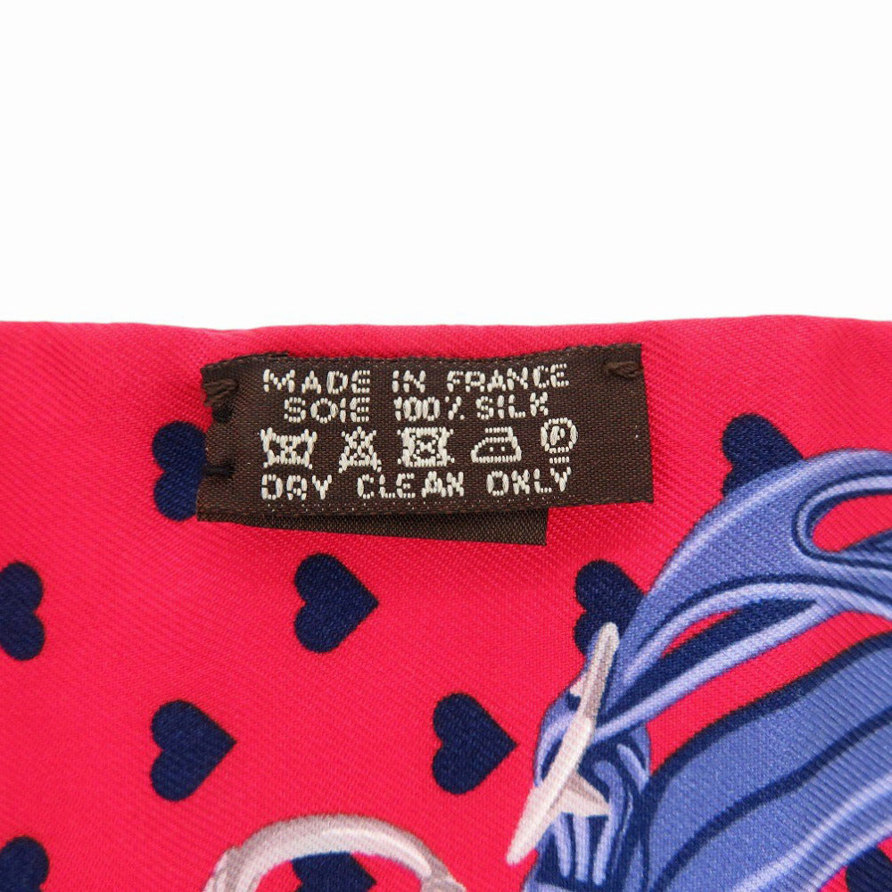 HERMES scarf silk Rouge Twilly BRIDES de GALA LOVE Women Used Authentic
