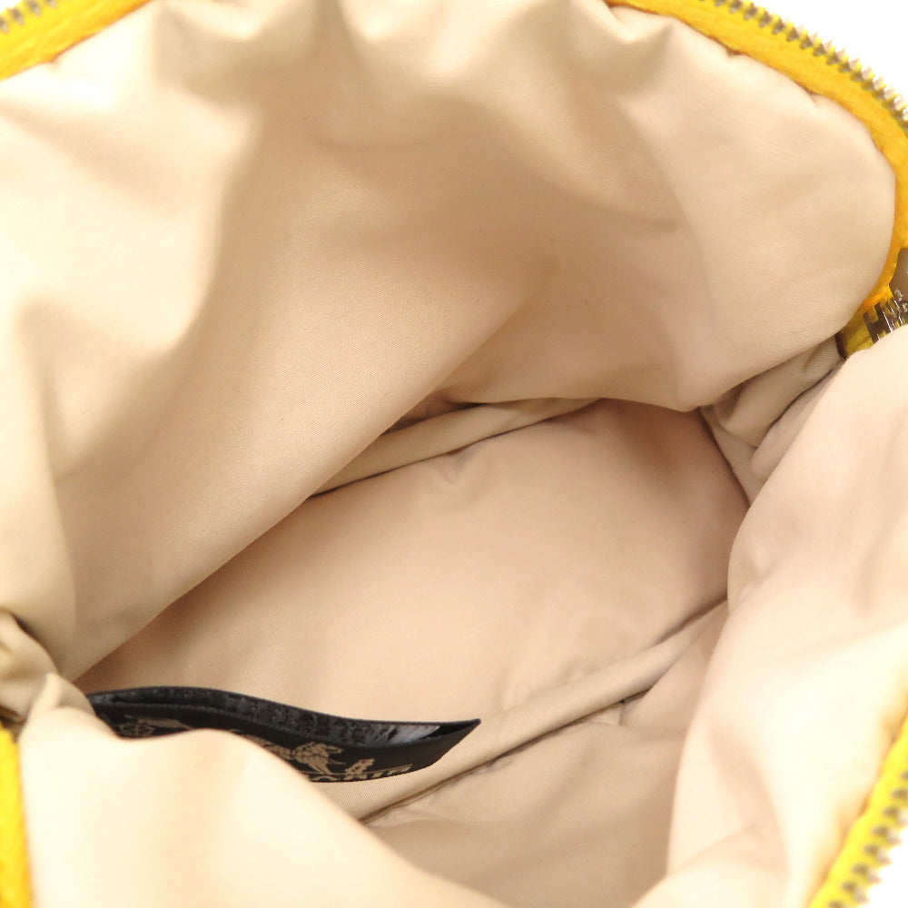 HERMES Pouch cotton yellow Boride pouch mini mini Women Used Authentic