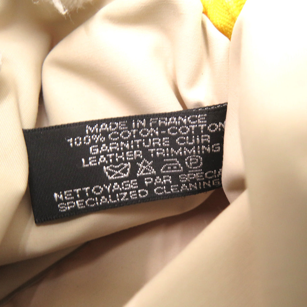 HERMES Pouch cotton yellow Boride pouch mini mini Women Used Authentic