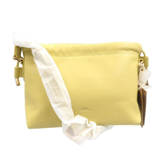 A.P.C. Shoulder Bag PUAAT-F61582 Polyurethane, Polyester Pale yellow ninon mini Women Used Authentic