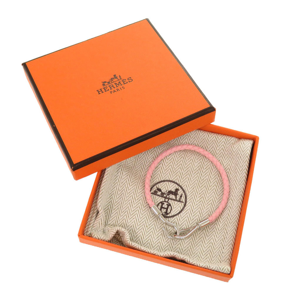 HERMES bracelet leather Rose Confetti Jumbo bracelet Women Used Authentic