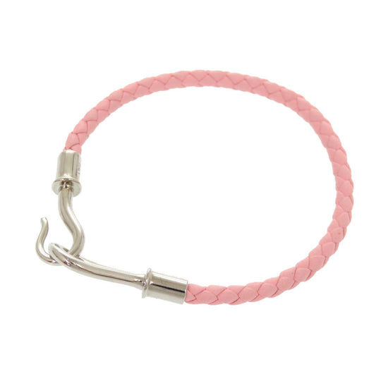 HERMES bracelet leather Rose Confetti Jumbo bracelet Women Used Authentic
