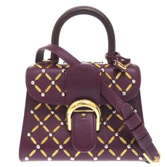 DELVAUX Handbag leather prune Couture Exclusive Collection Christmas Limited Edition Brillant Micro Queen of Desire Women Used Authentic